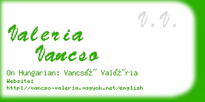 valeria vancso business card